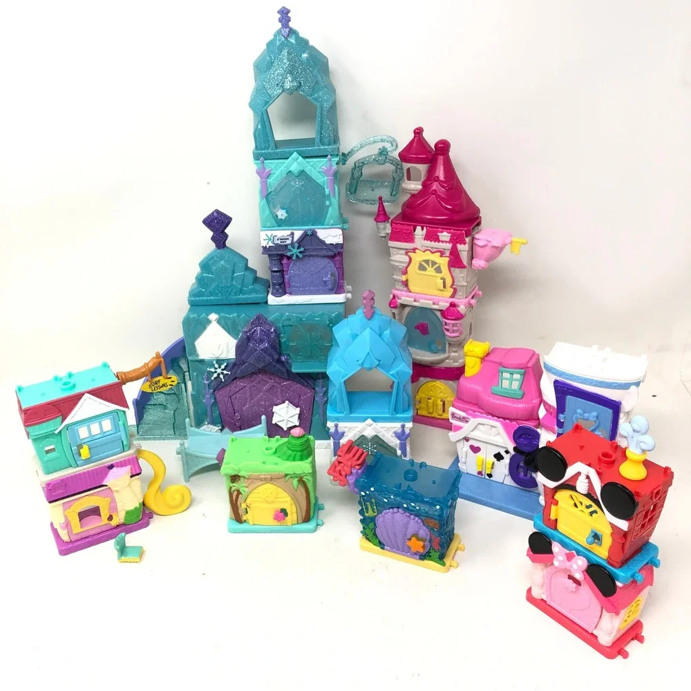 Disney Doorables Playset Lot Frozen Tangled Mickey Mouse Little Mermaid Houses